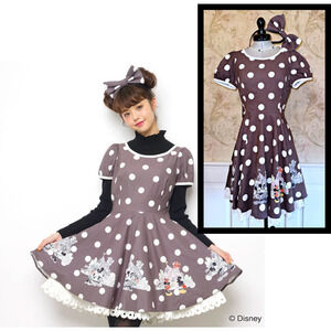 Secret Honey Disney Ribbon Dot Dress Minnie Mouse Lolita J Fashion Kawaii Japan